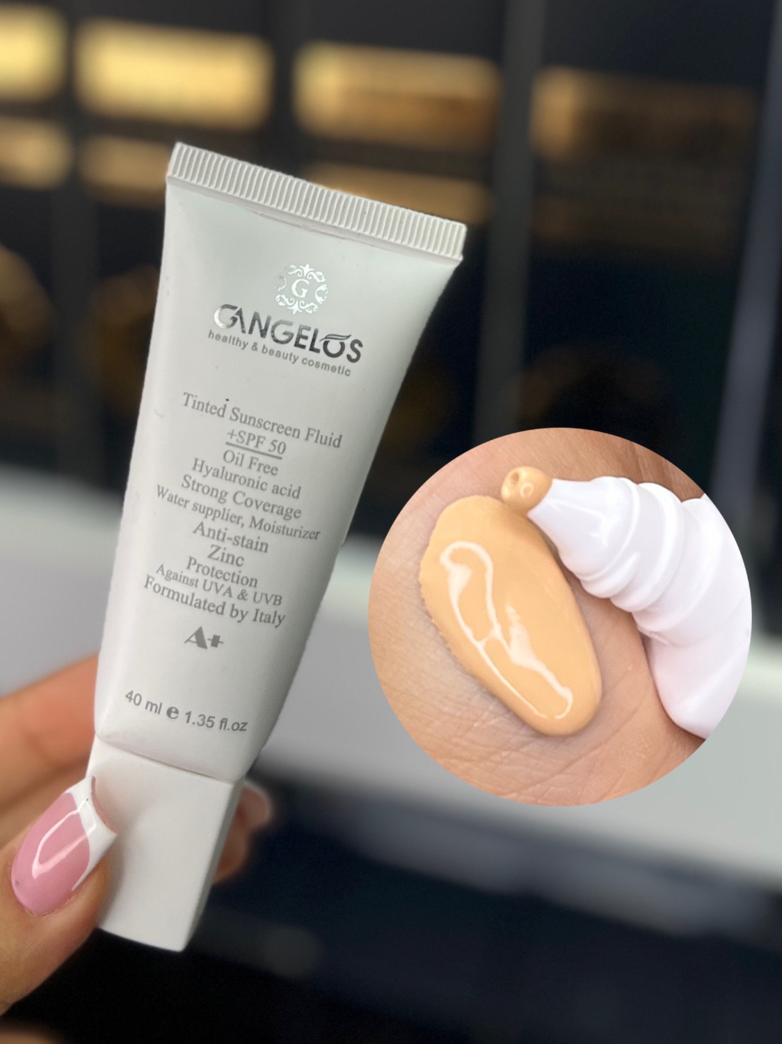 فلوئید ضد آفتاب رنگی گانگلوس با SPF 50 رنگ نچرال بژ
