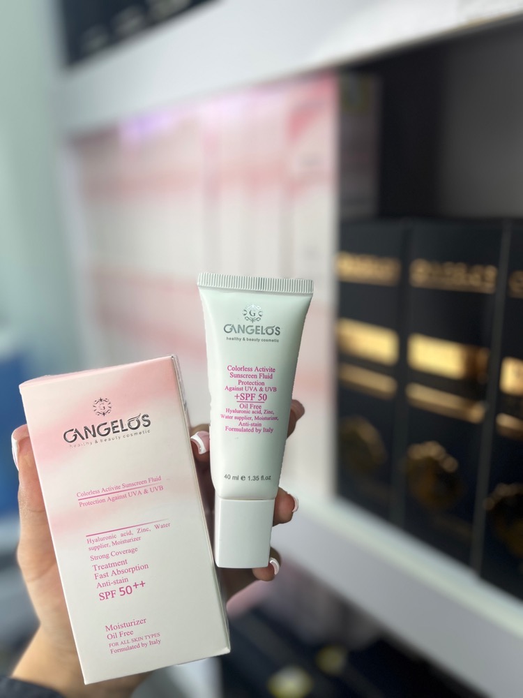 فلوئید ضد آفتاب بی رنگ گانگلوس با 50 SPF مناسب برای انواع پوست حجم 40 میلی لیتر