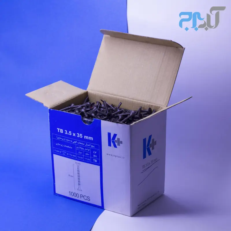 پیچ پنل سرمته 3.5 سانت (TB35) کی پلاس - کارتن شامل 8 بسته 1000تایی