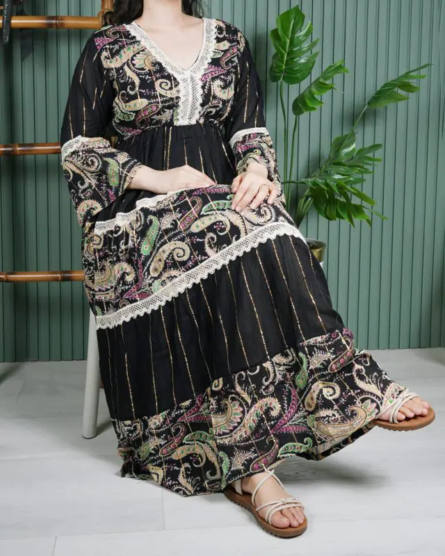 پیراهن زنانه هندی خامه دوزی U7614
