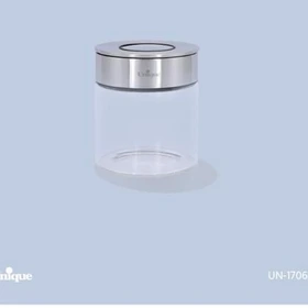بانکه شیشه ای درب استیل 10 سانت یونیک کد UN-1706