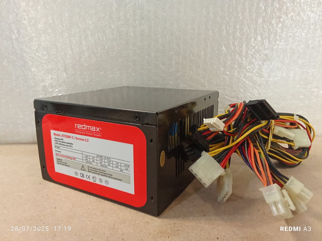 پاور REDMAXمدل ATX350F-C/VERSION 2/2(حد اکثر توان 520 وات)استوک