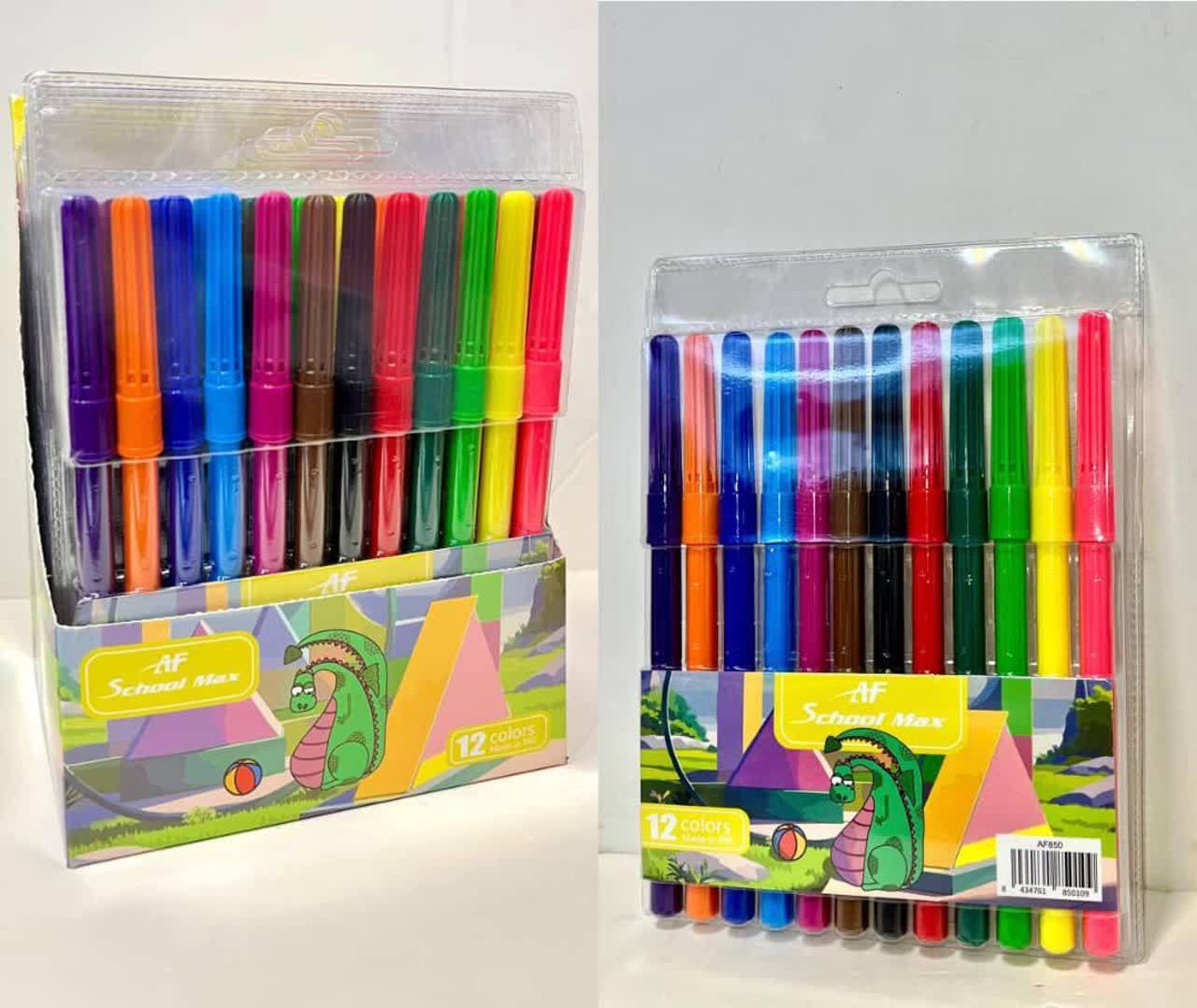 ماژیک نقاشی 12 رنگ اسکول مکس کد 850 عمده 12 بسته