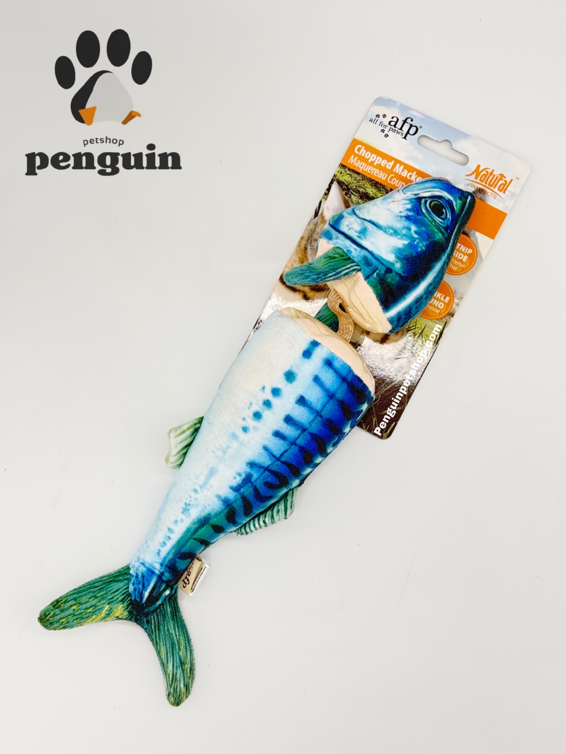 اسباب بازی گربه ماهی کت نیپ دار و صدا دار ای اف پی Chopped mackerel cuddler
