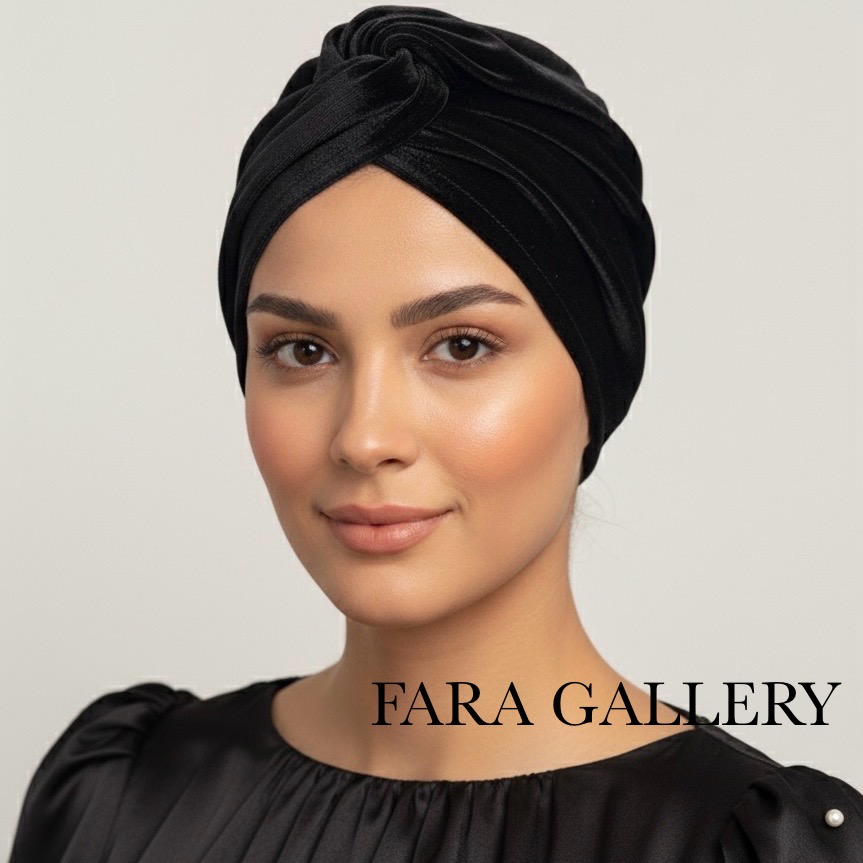 توربان زنانه مخمل گره ای کد FT09