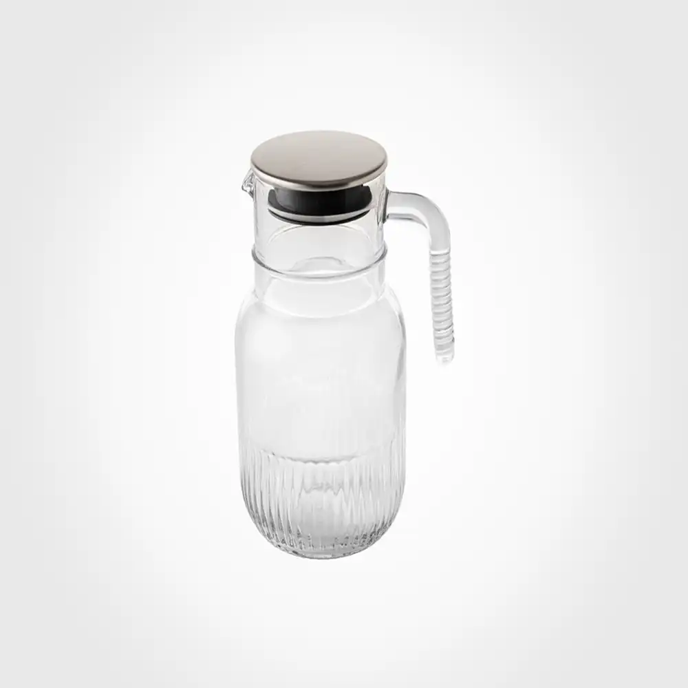 پارچ شیشه ای شیاردار 1/5 لیتر درب استیل لیمون کد 237500