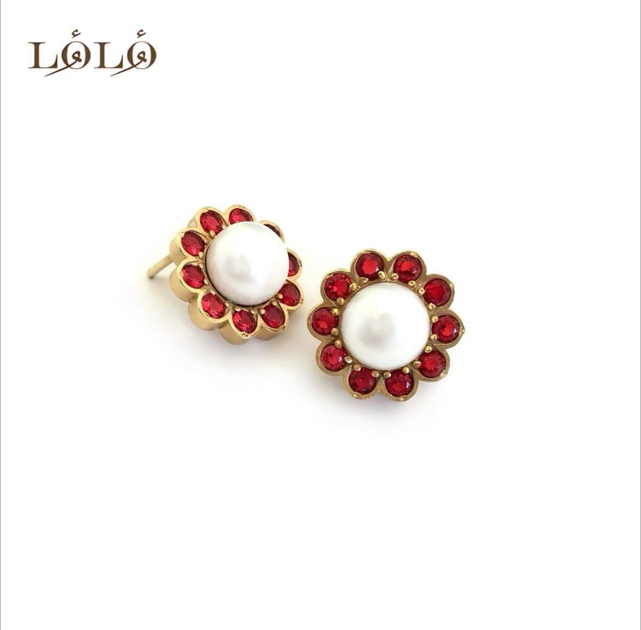 گوشواره نقره فلاور قرمز
