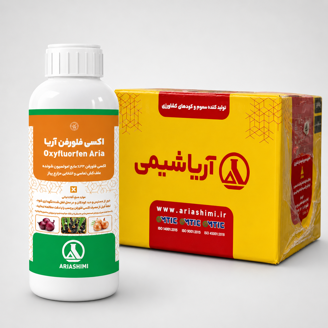 علف کش اکسی فلورفن ۲۴٪ EC آریاشیمی – بطری کوئکس ۱ لیتری (فروش عمده – کارتن ۱۲ عددی)