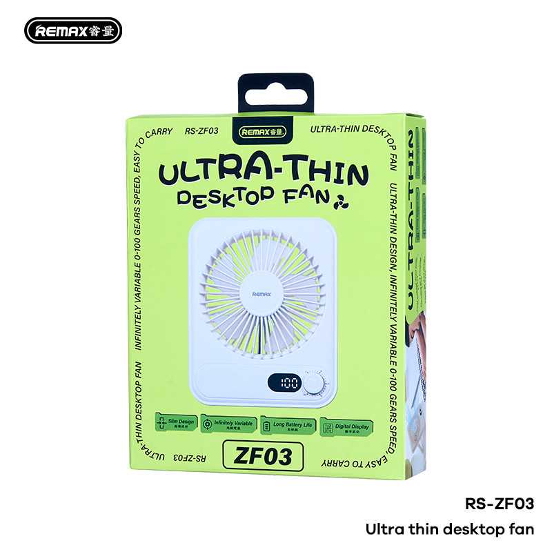 پنکه رومیزی شارژی ریمکس Remax Ultra-Thin Fan ZF03