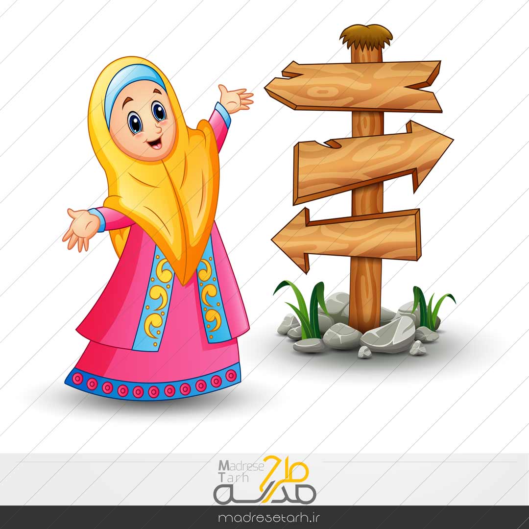 کاراکتر کارتونی دانش آموز دختر