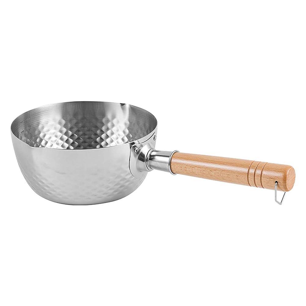 شیرجوش استیل تک دسته بامبو مدل 18cm