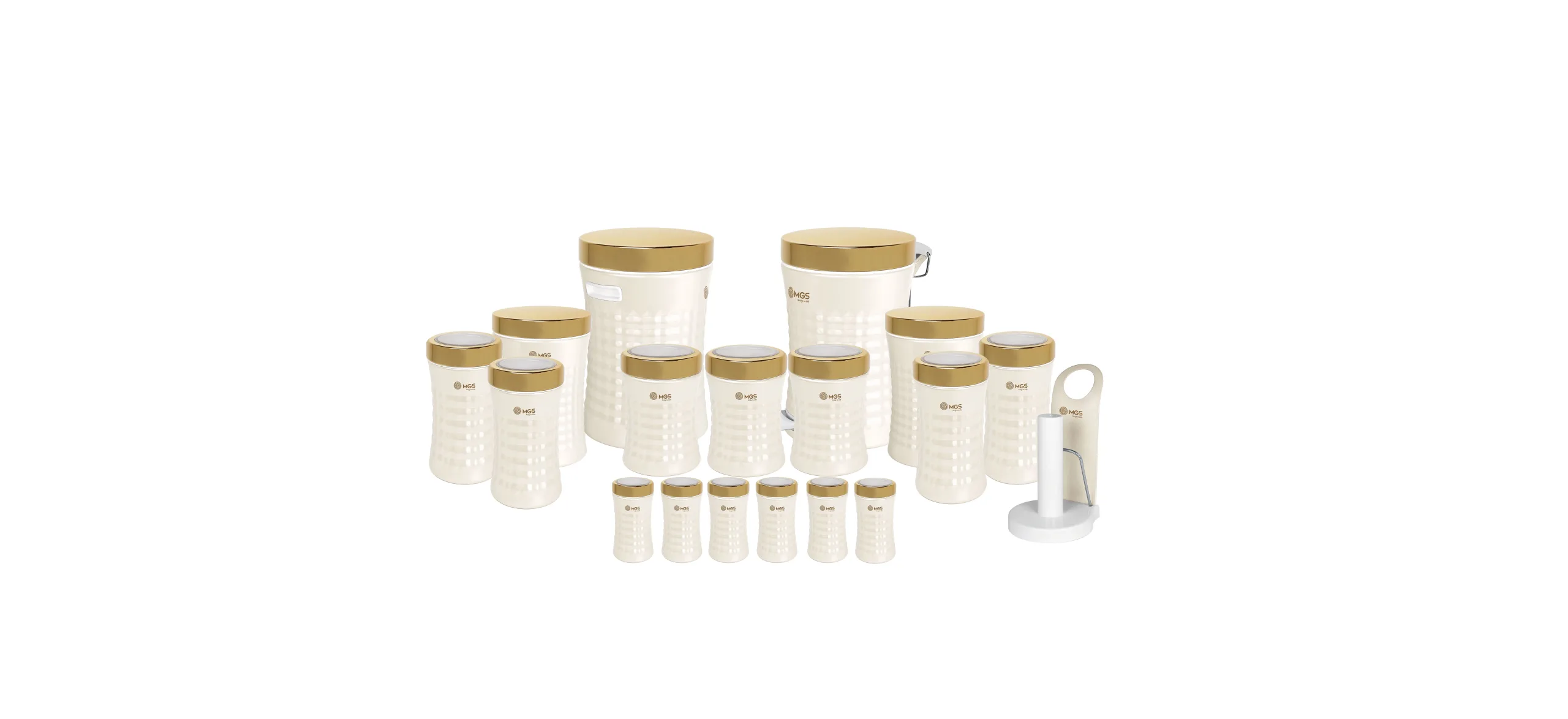سرویس آشپزخانه 18 پارچه مدل کریستالی کرم - MGS
