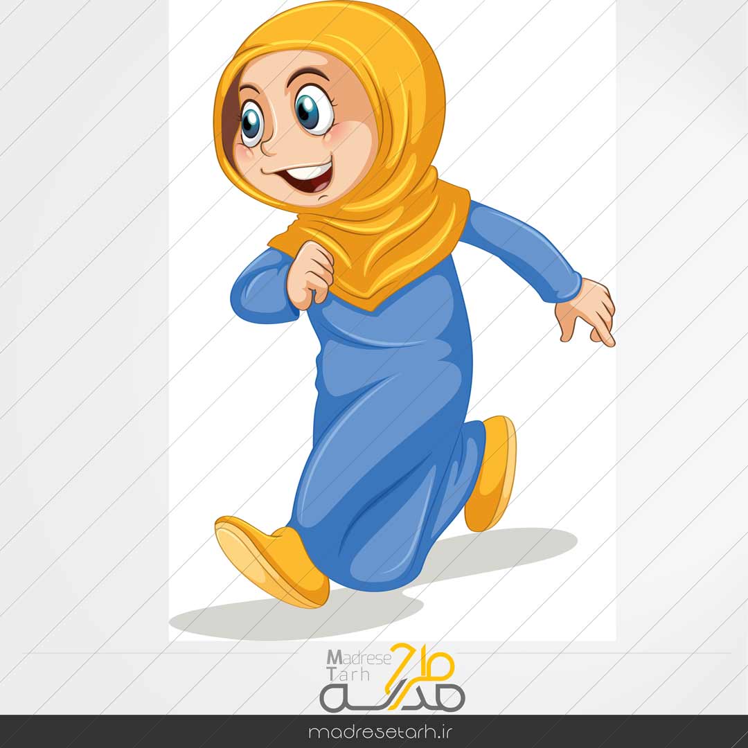وکتور کاراکتر کارتونی دختر محجبه
