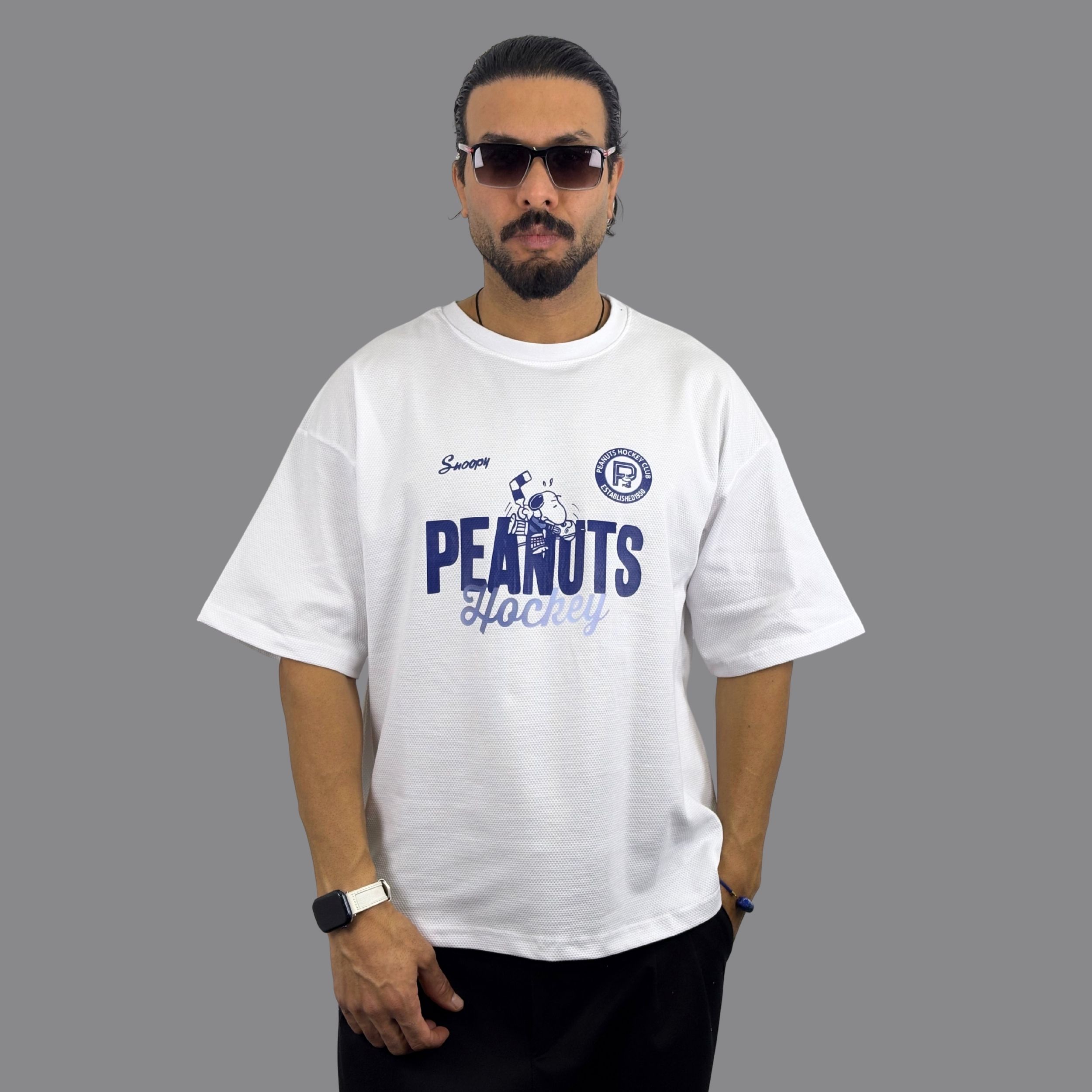 تیشرت مردانه بیسکوئیتی مدل peanuts
