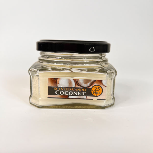 شمع جار عطری شش ضلعی نارگیل