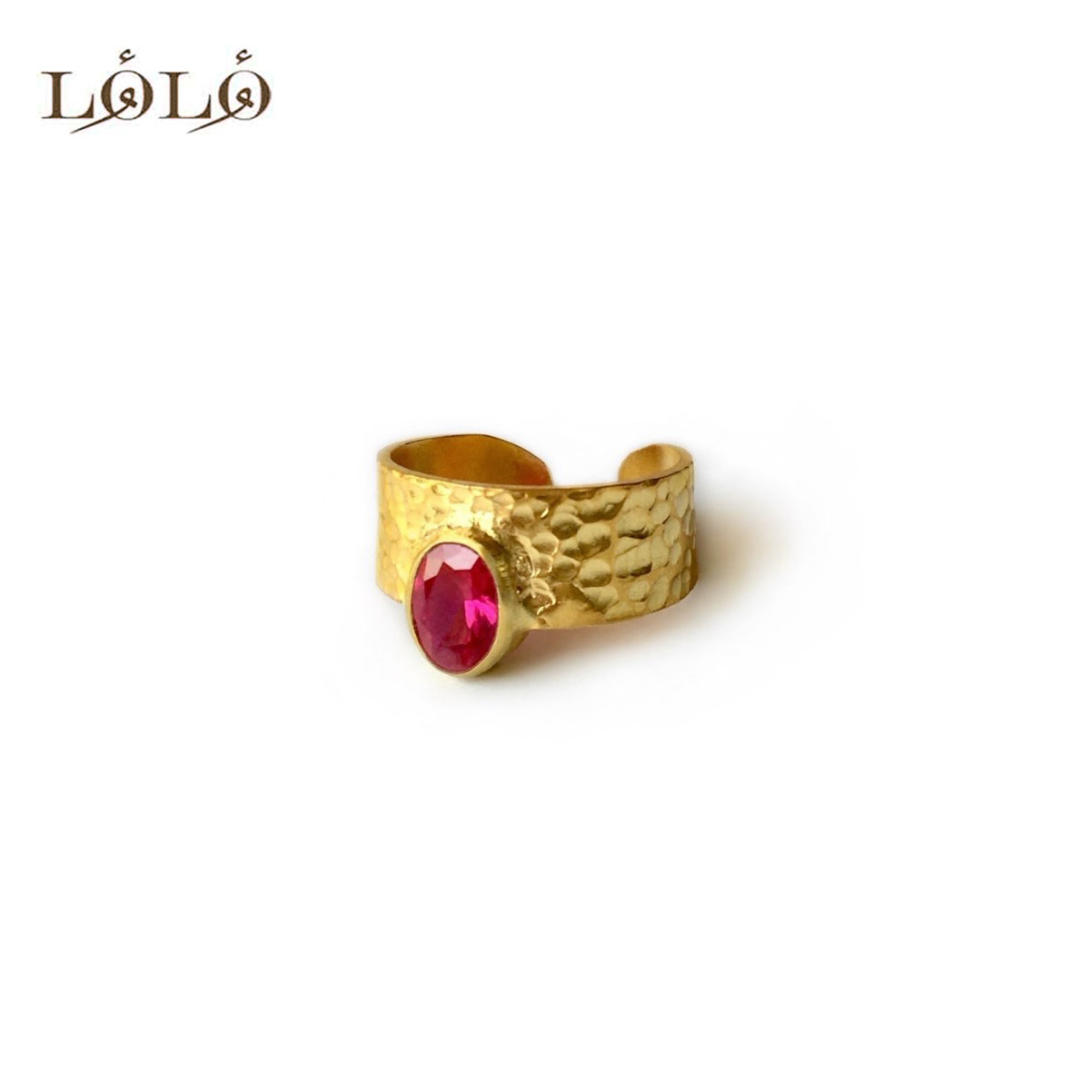 انگشتر نقره چکشی سرخابی