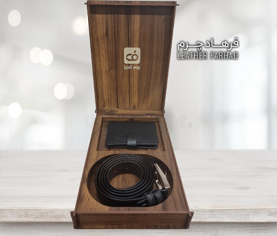 ست 2تیکه جاکارتی و کمربند چرم اصل مردانه 2