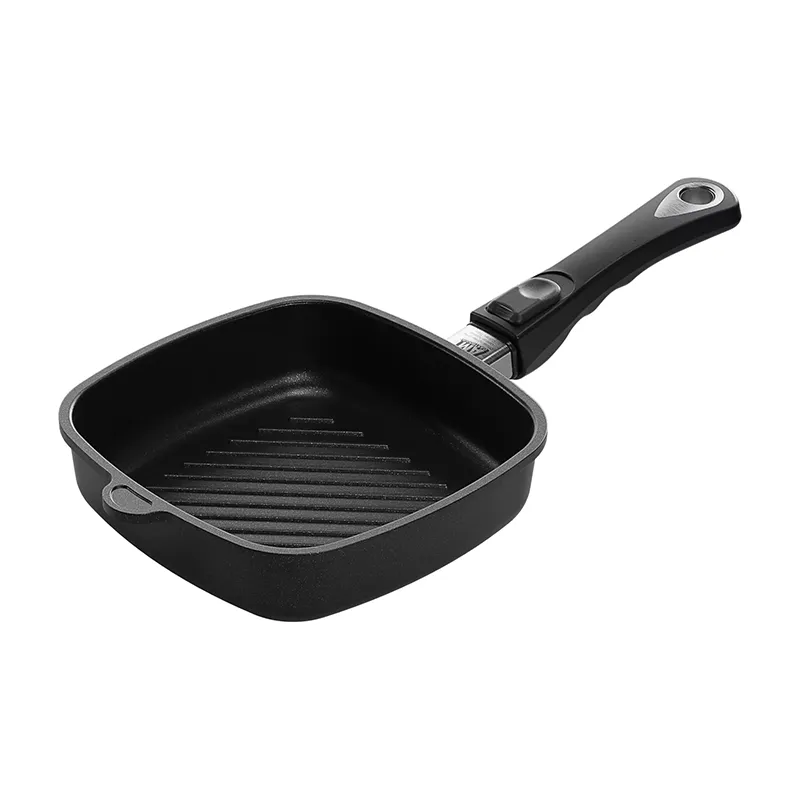 ماهیتابه مربع دسته بازشو گریل ای ام تی طول 20 و ارتفاع 5 سانتی متر (کدE205GZ)