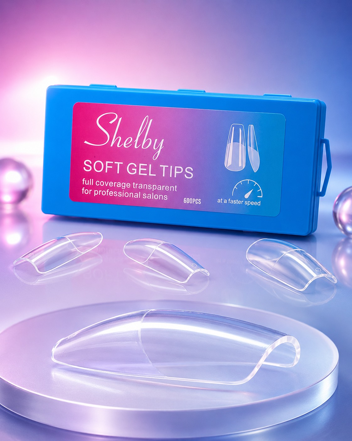 ژل تیپس ناخن مدل کافین - ۶۰۰ عددی - شلبی Shelby
