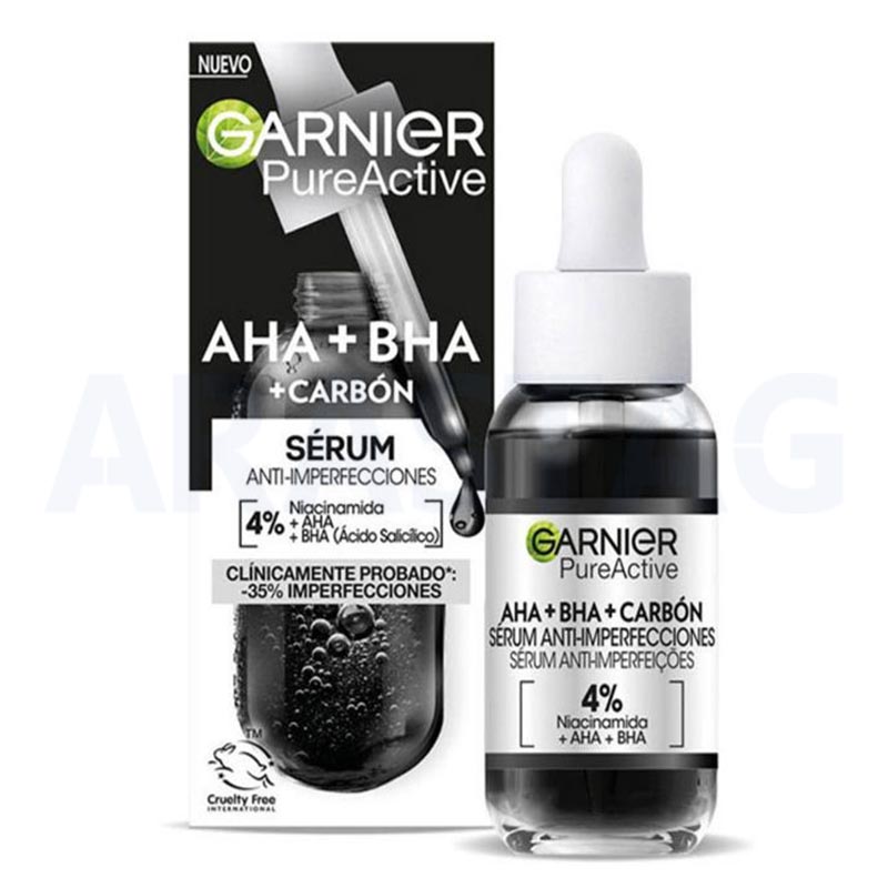 سرم گارنیه پیور اکتیو زغال و اسیدهای AHA + BHA
