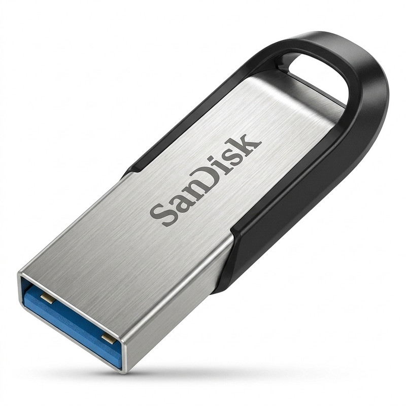 فلش مموری 64 گیگابایت سن دیسک مدل Ultra Flair SDCZ73 با رابط USB سه، بدنه فلزی مقاوم در برابر ضربه و خش - نقره ای