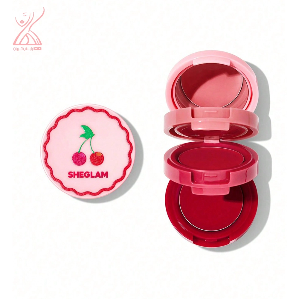 رژلب و رژگونه کرمی سه طبقه شیگلم رنگ آلبالویی Sheglam Pink