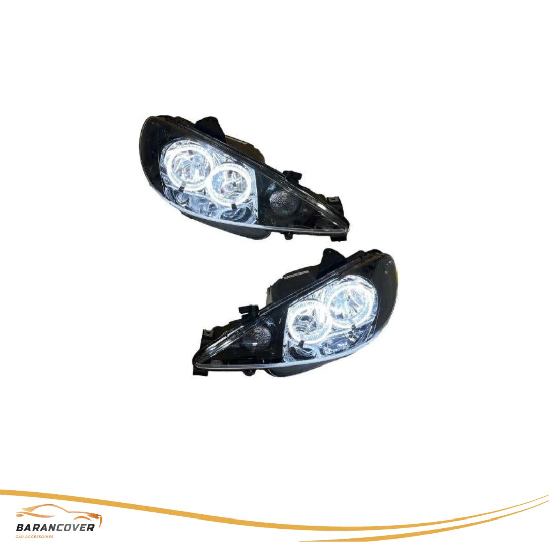 چراغ جلو 206 اسپرت طرح دو گرد BMW رنگ سفید مارک مدرن بسته دو عددی