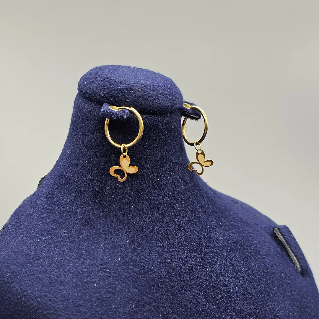 گوشواره حلقه ای پلاک پروانه E159