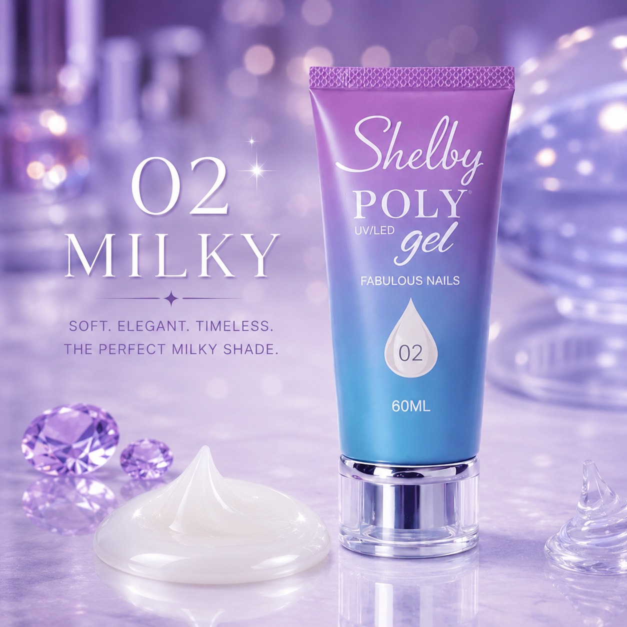 پلی ژل میلکی ۶۰ میل کد ۰۲ - شلبی Shelby
