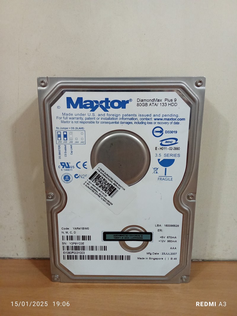 هارد استوک 80 گیگ MAXTOR سلامت 100%(کد HD-M-OE)