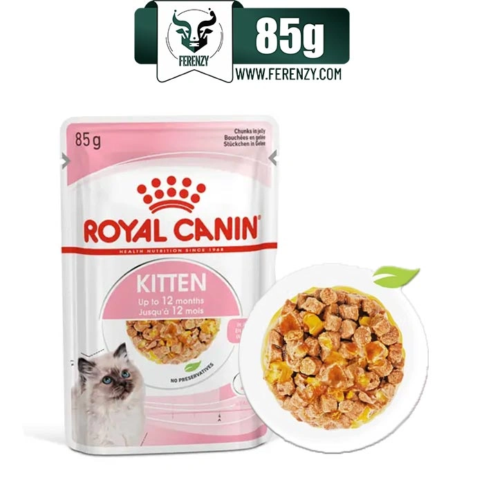 پوچ بچه گربه رویال کنین مدل کیتن وزن 85 گرم Royal Canin Kitten Pouch Wet Food