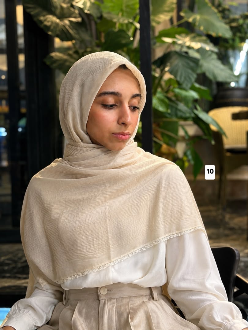 روسری نخ پلیسه مروارید دار کد ۹۰۳ - 10