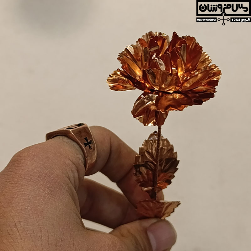گل مسی دستساز دکوری نانو بسته 3 عددی مدل رز