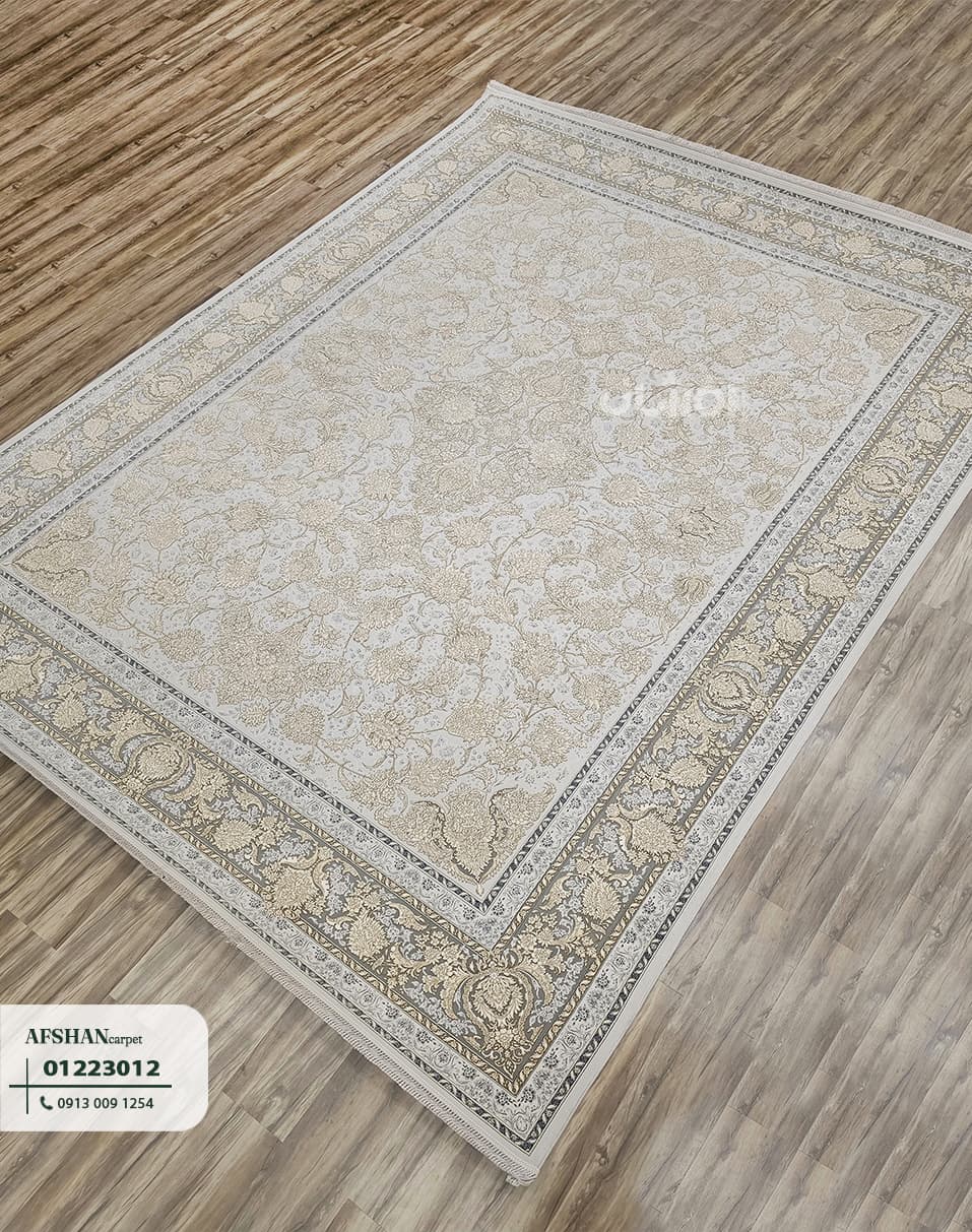 فرش 1200 شانه آکرلیک گل برجسته طرح توسکا کد 01223012 آرین