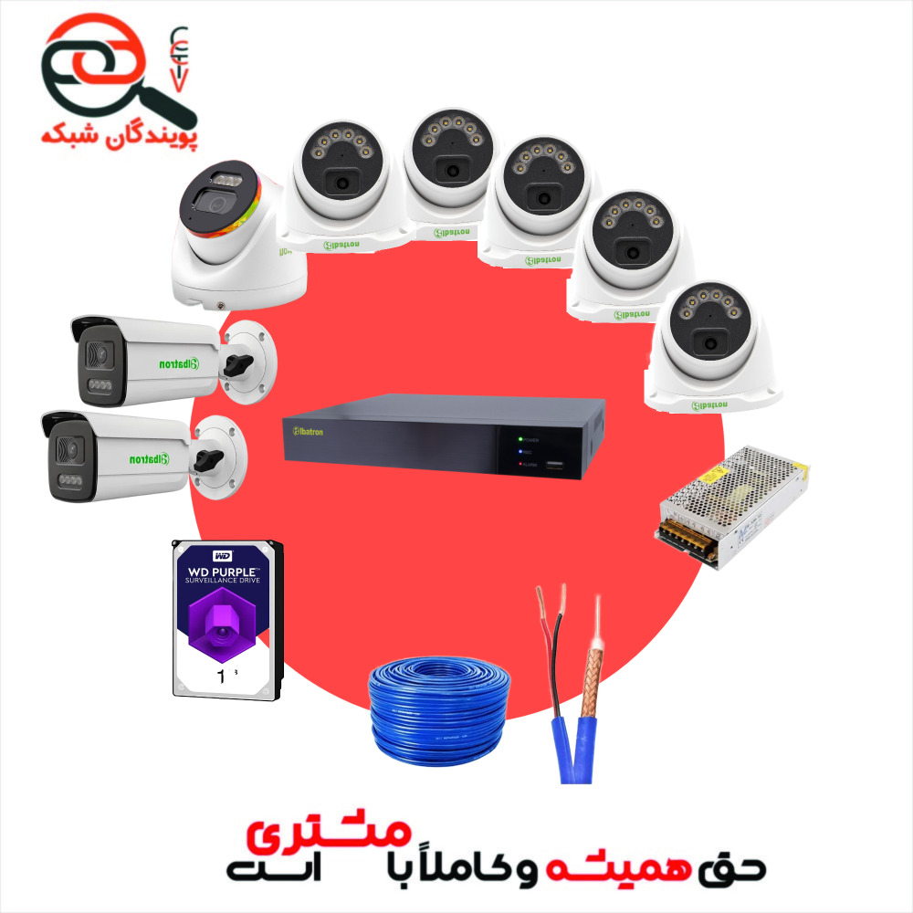 پکیج 8 عددی دوربین مداربسته TVI آلباترون (مناسب فروشگاه)