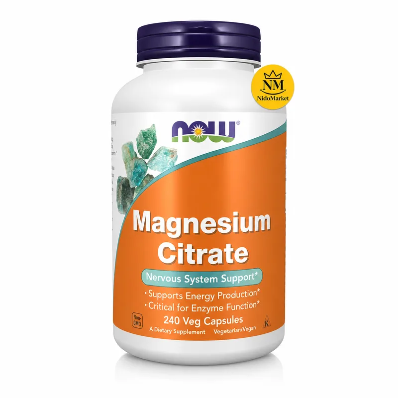 کپسول منیزیم سیترات ناو 240 عددی NOW Magnesium Citrate