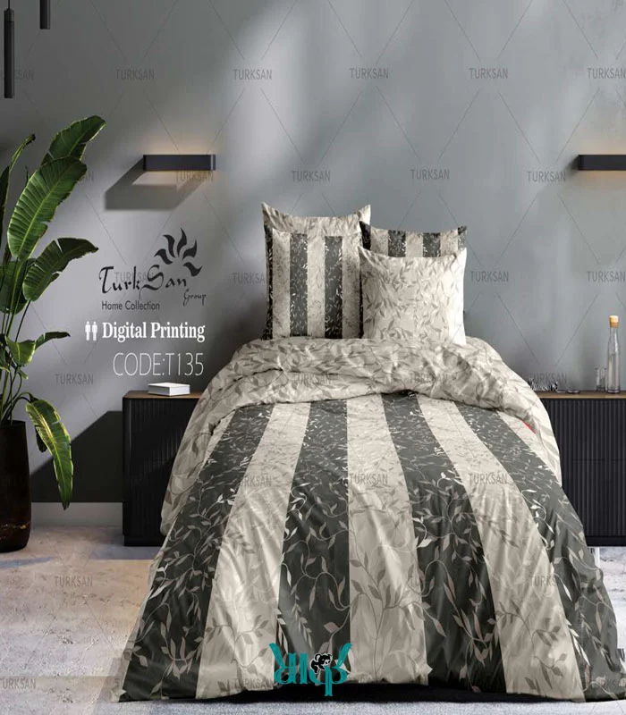 روتختی طوسی گلدار دونفره کد T135