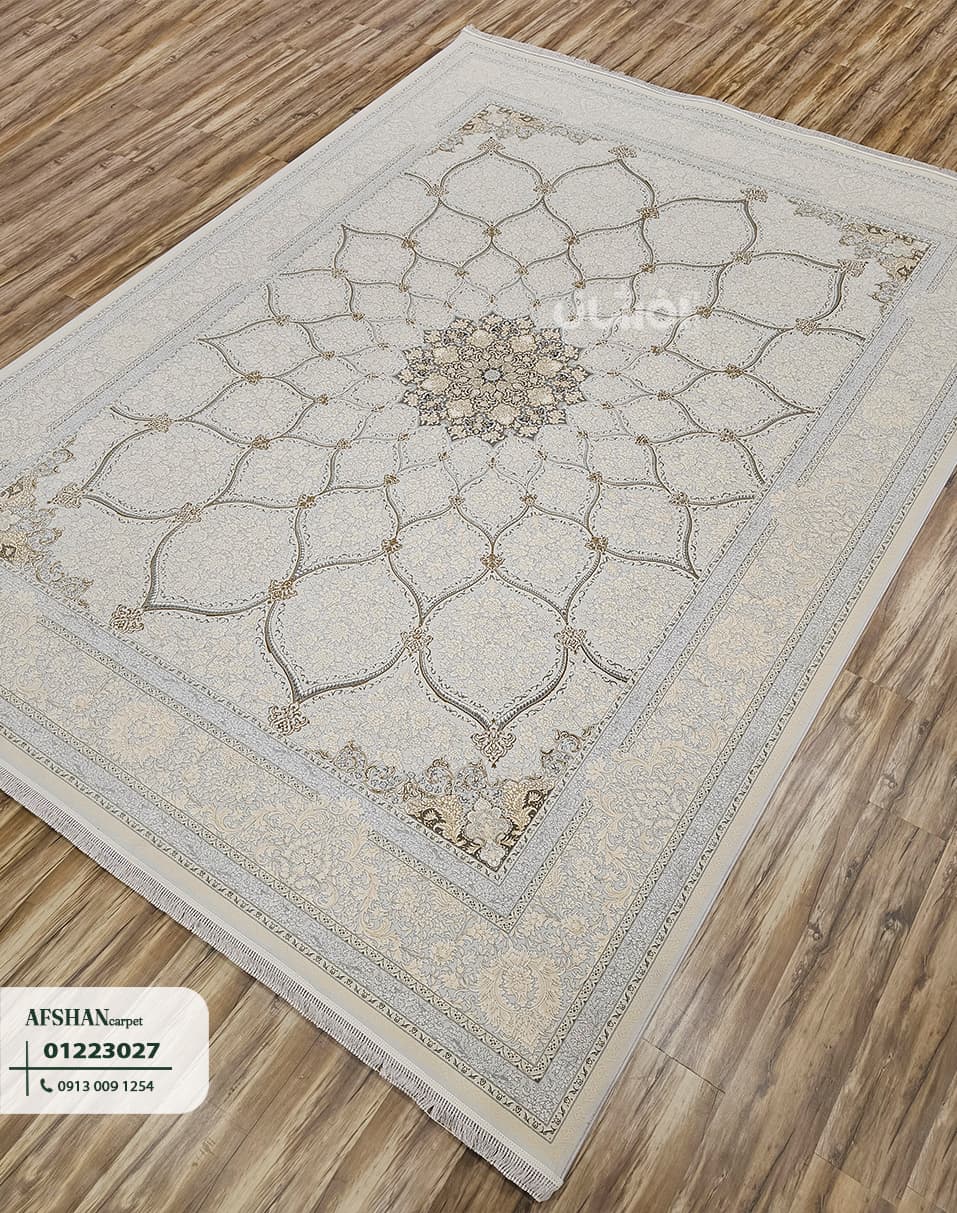 فرش 1200 شانه آکرلیک گل برجسته طرح محراب کد 01223027 آرین