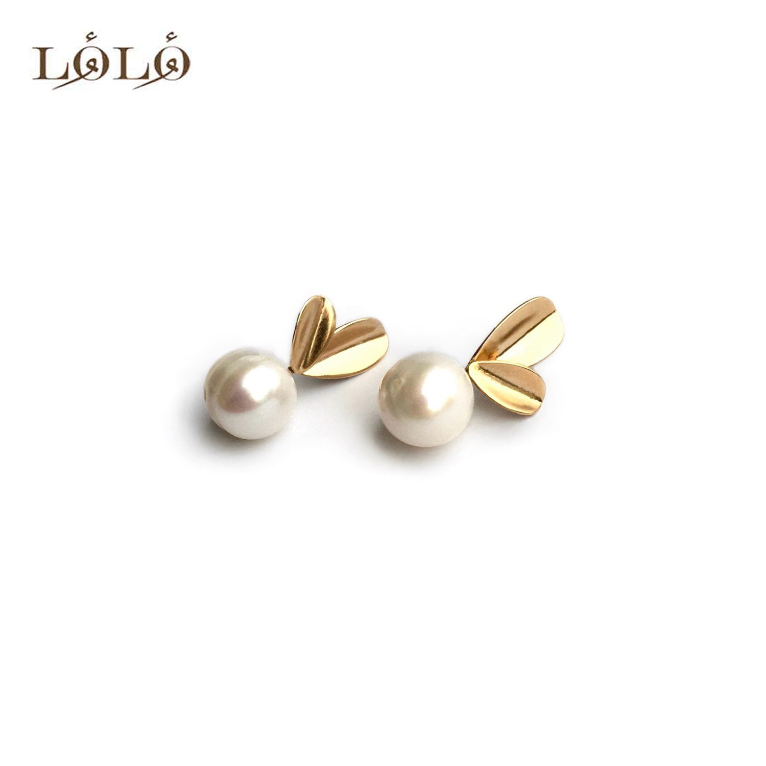 گوشواره برنج گلبرگ و مروارید