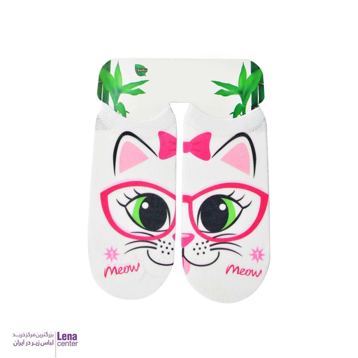 جوراب مکمل دخترانه طرح گربه