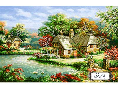 نخ و نقشه تابلو فرش آموزشی منظره - کد NA7005