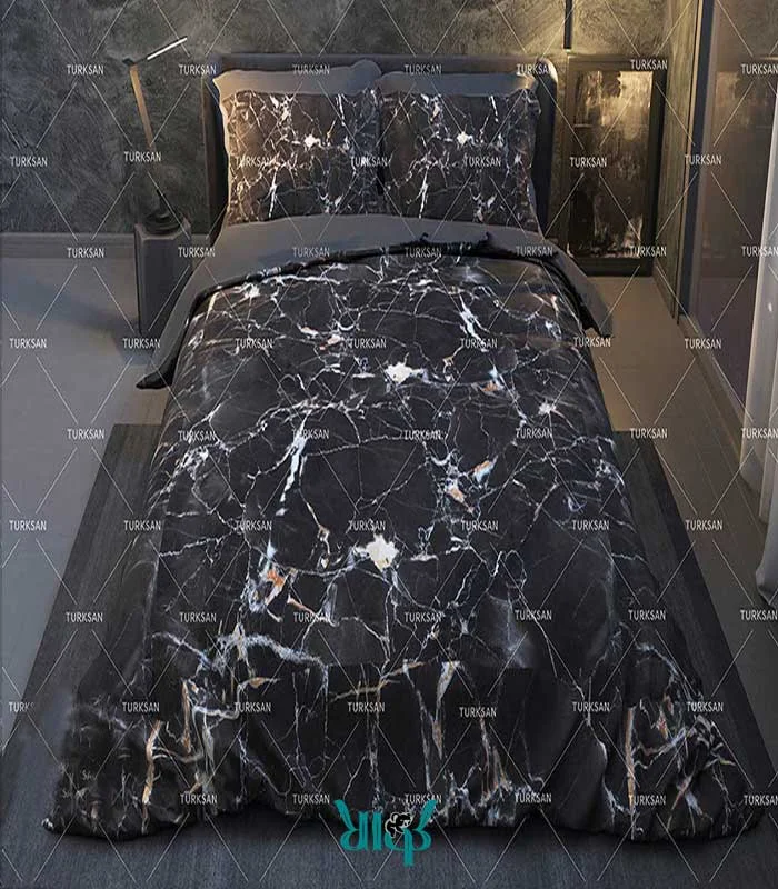 روتختی دونفره مشکی طرح سنگ رگه دار کد d298