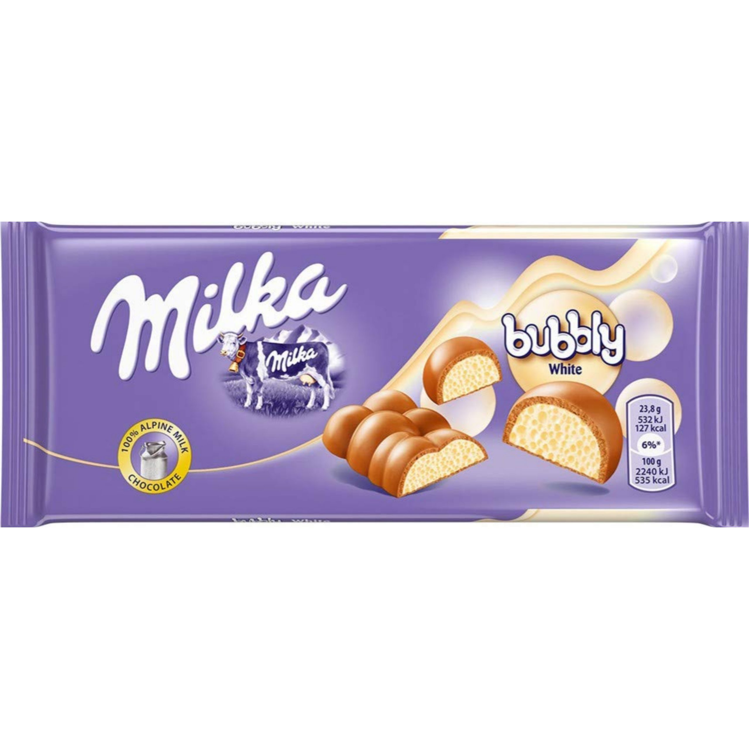 شکلات میلکا (حبابی مغز شکلات سفید)