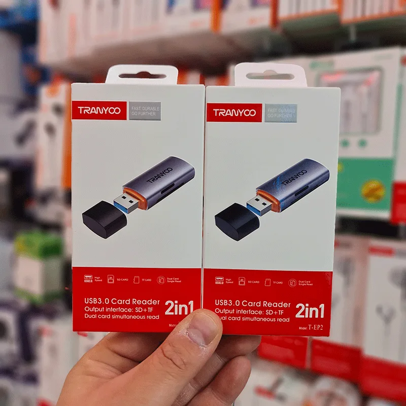 کارت خوان USB3.0 ترانیو (TRANYOO) مدل T-EP2 (دوکاره SD/TF)