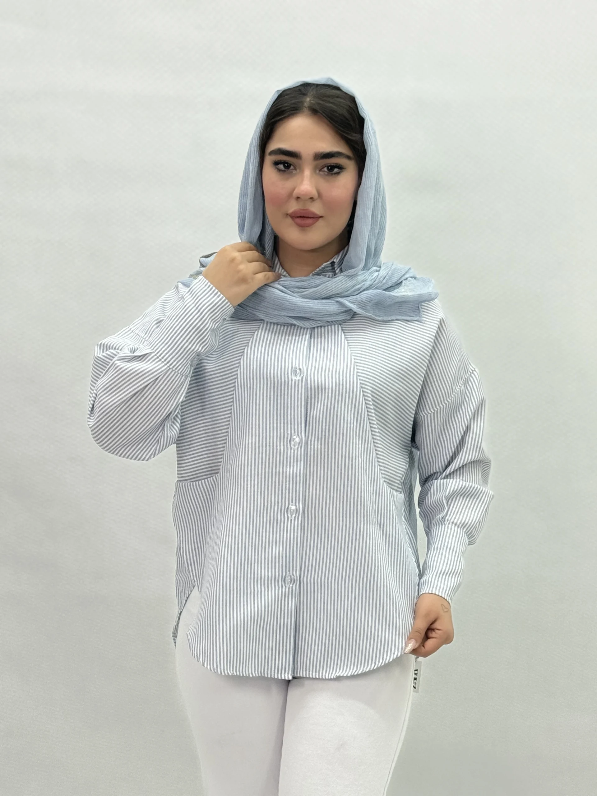 شومیز کد733 -5259 - آبی