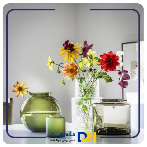 گلدان شیشه ای سبز ایکیا KONSTFULL