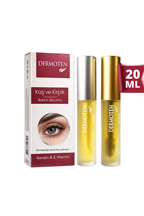 سرم تقویت کننده مژه و ابرو درموتن Dermoten حاوی کراتین و ویتامین E