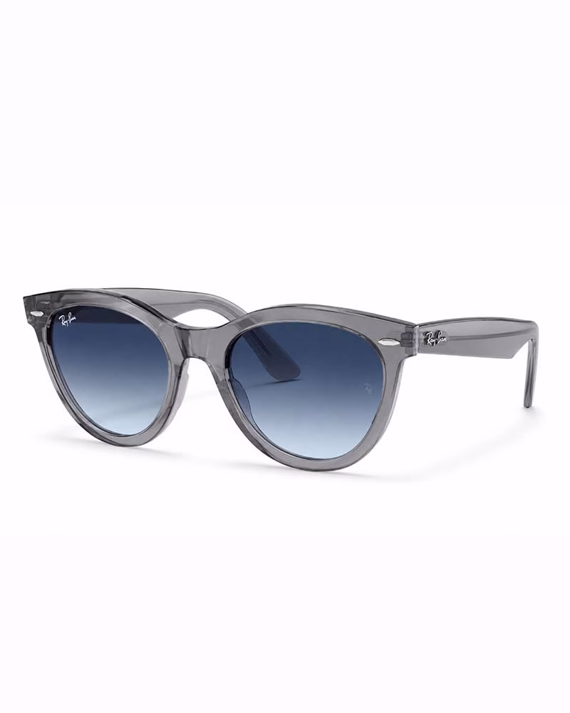عینک آفتابی زنانه ریبن مدل RayBan RB2241-F Wayfarer Way - فريم طوسي شيشه اي هايلات آبي