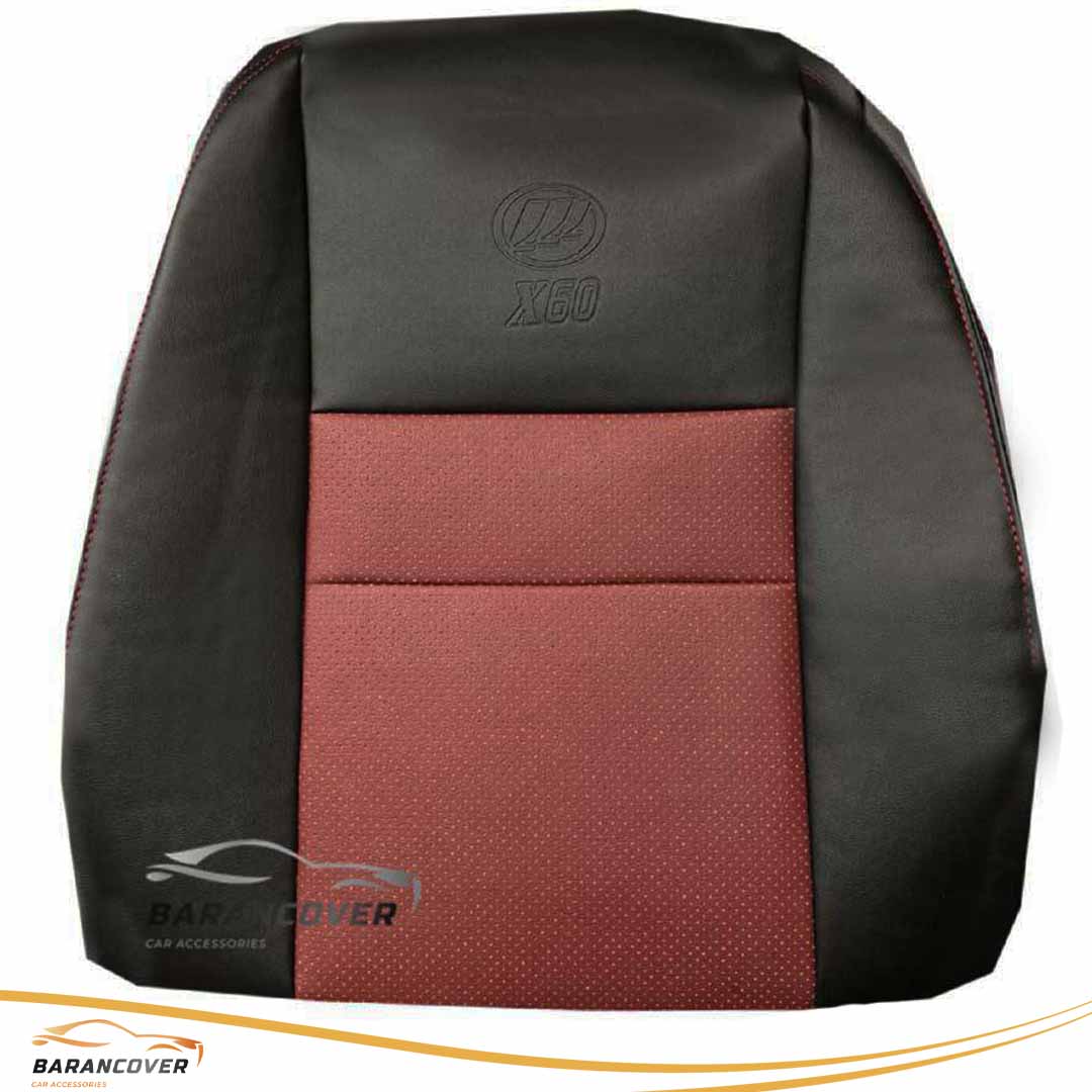 روکش صندلی لیفان X60  چرم رنگ مشکی زرشکی روشن