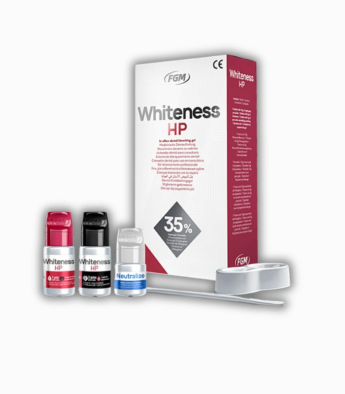کیت بلیچینگ بدون لایت مطبی سه بیماره اف جی ام – WHITENESS FGM HP 35%